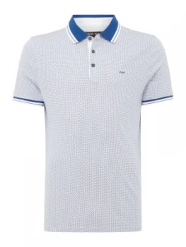 Image of Mens Michael Kors Patterned Polo Blue