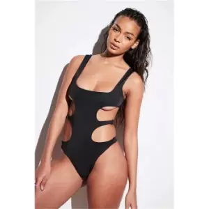 Image of I Saw It First Black Cut Out Swimsuit - Black