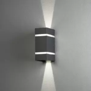 Image of Cremona Outdoor Modern Up Down Wall Light Anthracite 2 X3 W High Power LED, IP54