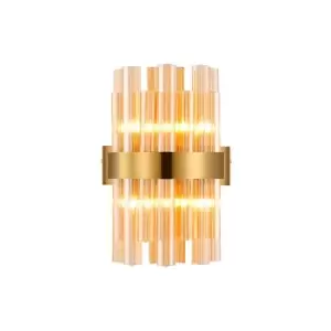 Image of Lysander 4 Light G9, Wall Lamp, Brass, Amber