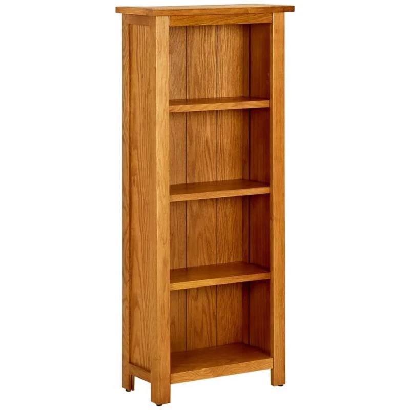 Image of VIDAXL 4-Tier Bookcase 45x22x110cm Solid Oak Wood Vidaxl 8720286543030