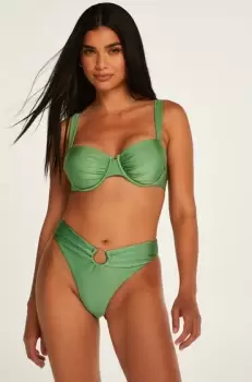 Image of Hunkemoller Mauritius high-cut cheeky bikini bottoms Green