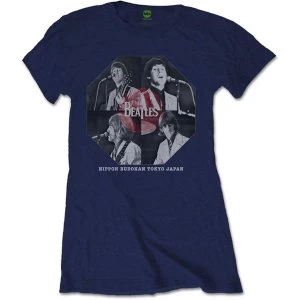 Image of The Beatles - Budokan Octagon Womens Medium T-Shirt - Navy Blue
