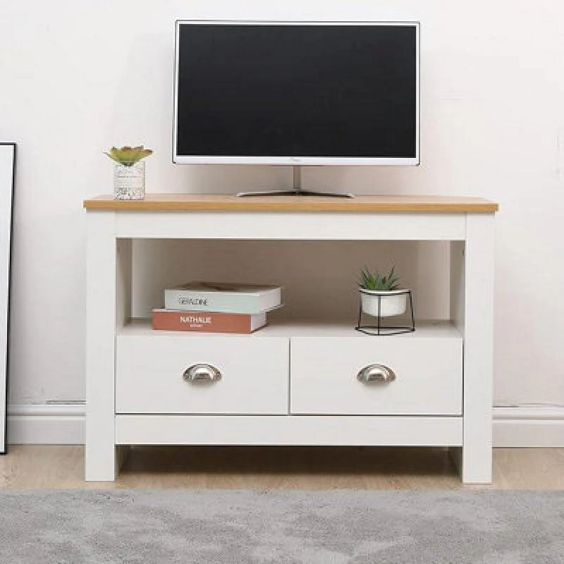 Image of KOSY KOALA KOSY KOALA TV Stand with Storage Drawers Wooden Top Media Console White Living Room TV Cabinet White One Size Unisex 5061055342984