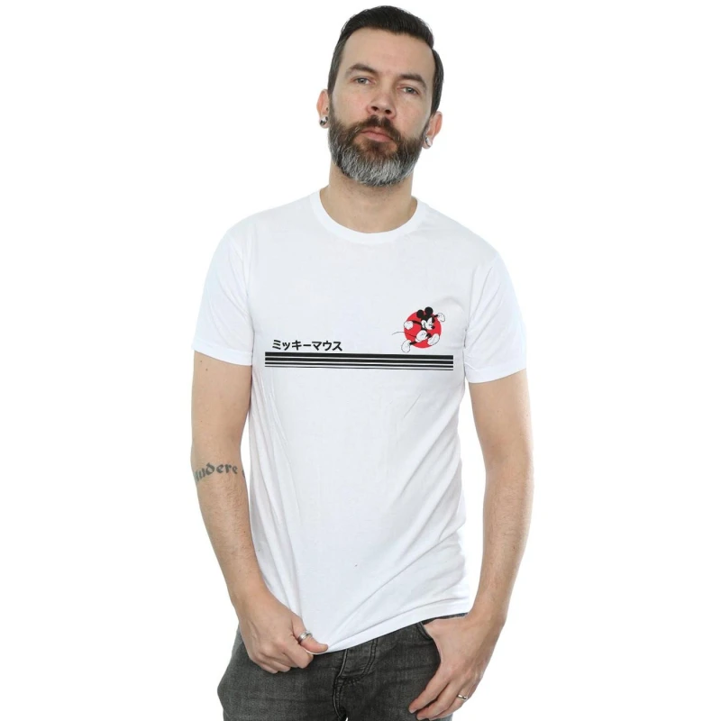 Image of Disney Men Mickey Mouse Running T-Shirt in White Size: Small White S Male 5059568034380