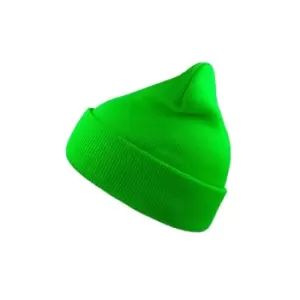 Image of Atlantis Wind Double Skin Beanie With Turn Up (One Size) (Safety Green)