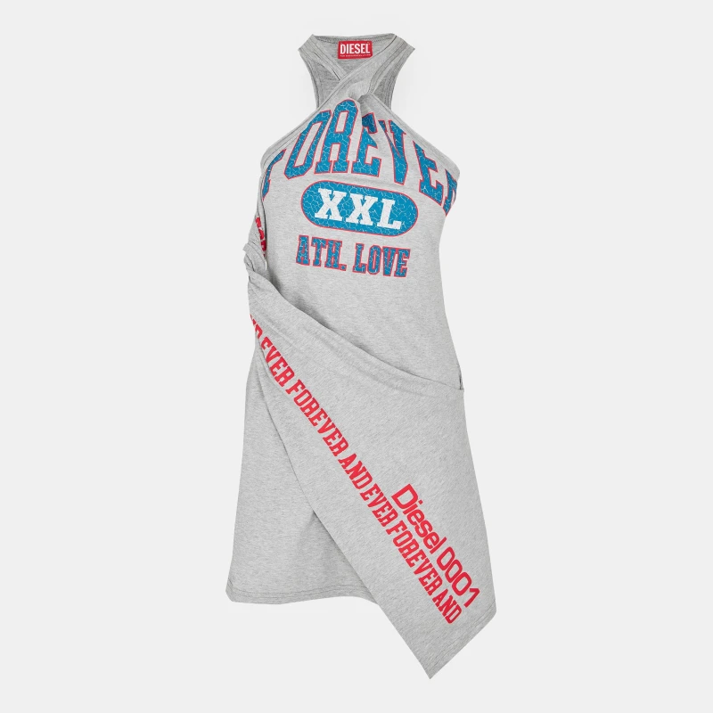 Image of Diesel Womens D Zelie Mini Dress Grey Melange female 8