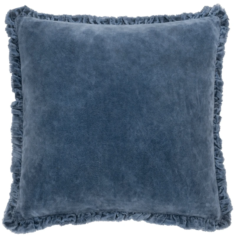 Image of Bertie Cotton Velvet Filled Cushion 45cm x 45cm Ink