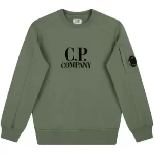 Image of CP COMPANY Boys Lens Logo Sweatshirt - Green