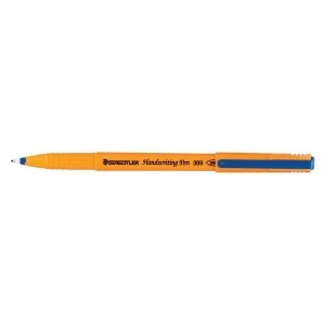 Image of Staedtler 309 Handwriting Pen Fibre Tipped 0.8mm Tip 0.6mm Line Blue 1 x Pack of 10