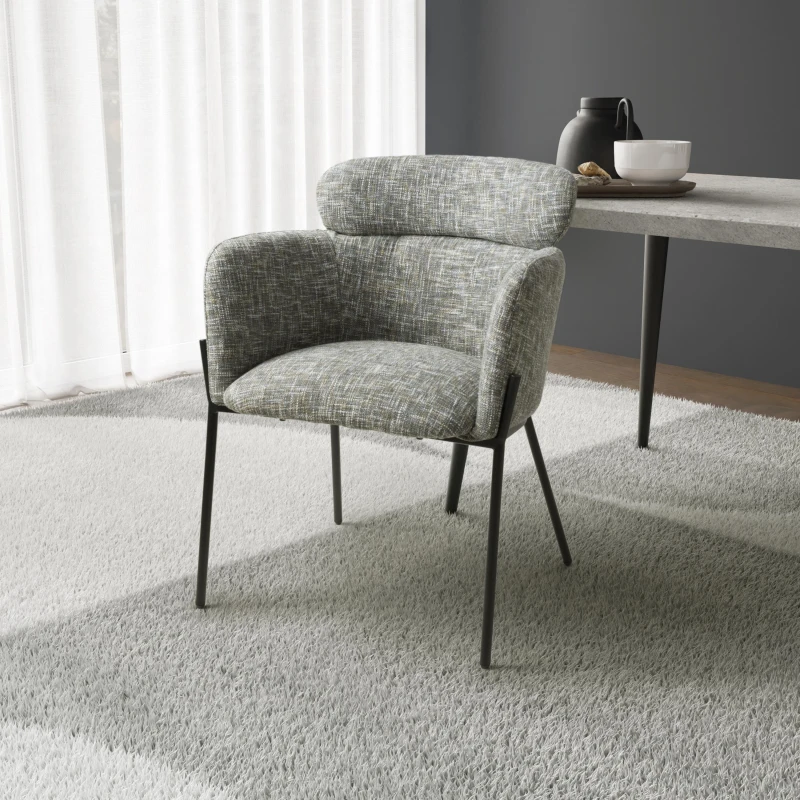 Image of Shankar Set of 2 Rome Accent Chairs Dining Chairs 63x83x62 Grey 38768790000