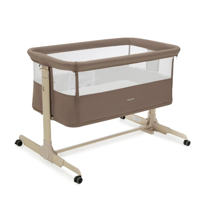 Image of Babymore Neera Bedside Crib - Mocha Mocha unisex 97x71x71