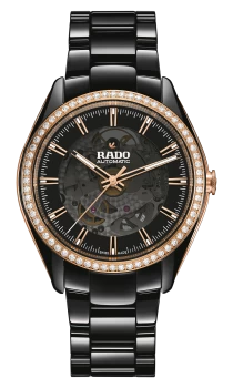 Image of Rado HyperChrome Automatic Open Heart Diamonds Womens watch - Water-resistant 5 bar (50 m), High-tech ceramic, black