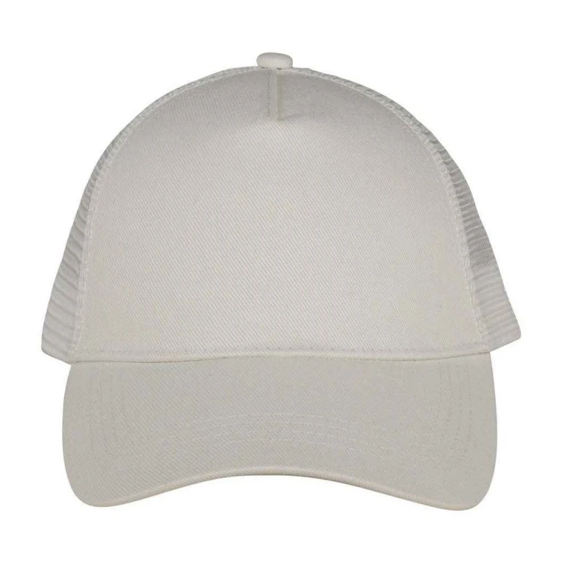 Image of Native Spirit Womens 5 Panel Trucker Cap in Ivory Ivory Female One Size