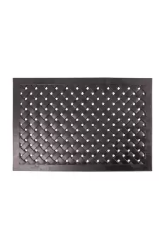 Image of Black Braided Rubber Non Slip Doormat
