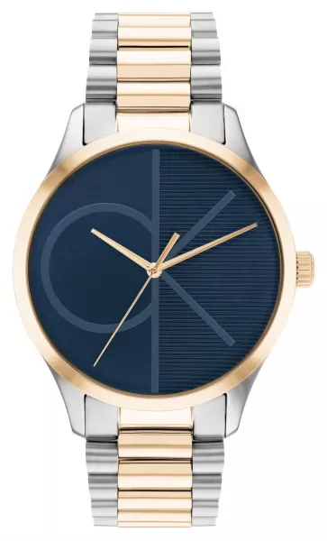 Image of Calvin Klein 25200165 Unisex Blue CK Dial Two Tone Watch