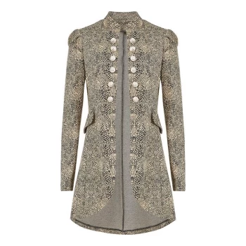 Image of Mela London Printed Military Jacket - Brown