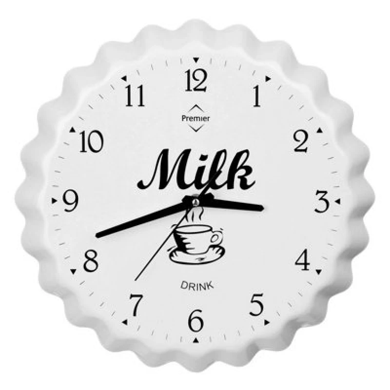 Image of Premier Housewares Maison by Premier Milk Bottle Cap Wall Clock White