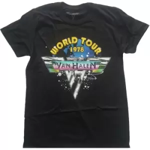 Image of Van Halen - World Tour '78 Full Colour Unisex X-Large T-Shirt - Black