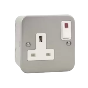 Image of Click Scolmore Essentials 1 Gang 13A Double Pole Plug Socket With Neon - CL835