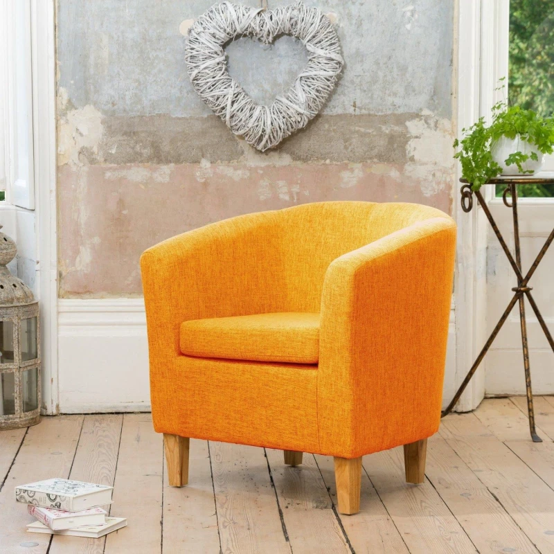 Image of Artemis Home Alderwood 68cm Wide Fabric Tub Chair Armchair in Orange Orange Unisex