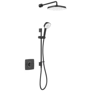 Image of Mira Evoco Dual Outlet Thermostatic Mixer Shower with Hydroglo Technology - Matt Black