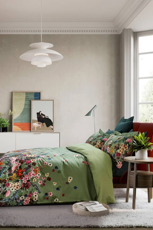 Image of Ted Baker 'Antiquity Border' Duvet Cover Set in Green Size: King Green Unisex King