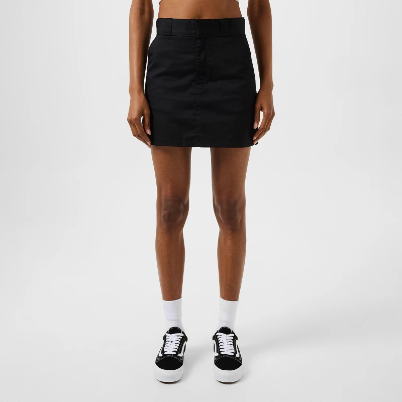 Image of Dickies Womens Mid Rise Clasp Mini Skirt Black female 28