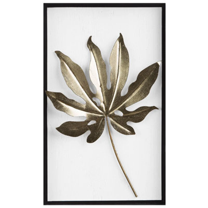 Image of Beliani Wall Decor Leaf Curium Metal 50 Cm Multicolour