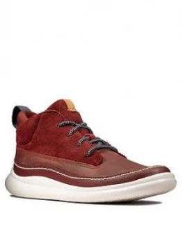 Image of Clarks Boys Cloud Air Lace Up Boots - Burgundy