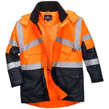 Image of Portwest - S760ONRS - sz S Hi-Vis 2-Tone Breathable Jacket - Orange/Navy
