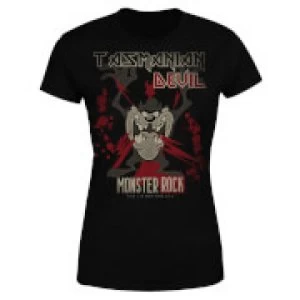 Image of Looney Tunes Tasmanian Devil Monster Rock Womens T-Shirt - Black - M