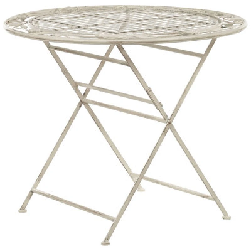 Image of Beliani Bistro Table Bivio 90 Cm 90 Cm Metal Off-White