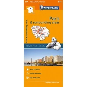 Image of Ile-de-France - Michelin Regional Map 514 Map Sheet map 2016
