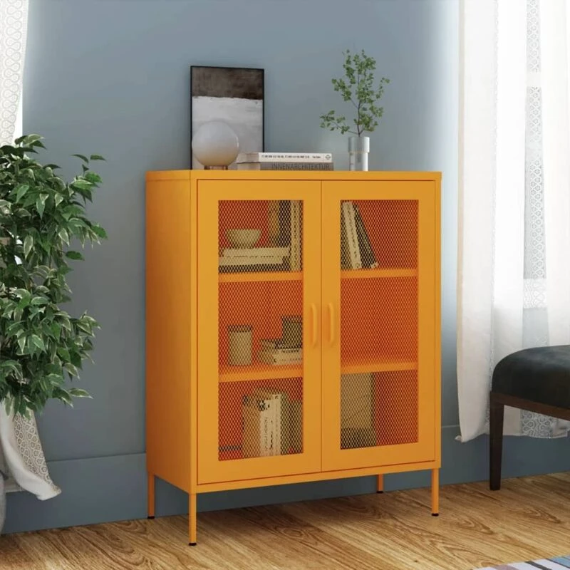 Image of VIDAXL Storage Cabinet Mustard Yellow 80x35x101.5cm Steel Vidaxl 8720286564851