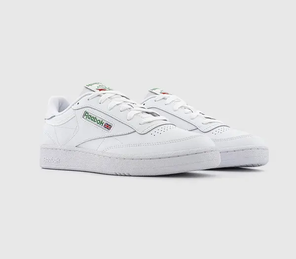 Image of Reebok Club C 85 Trainers White Green, 7