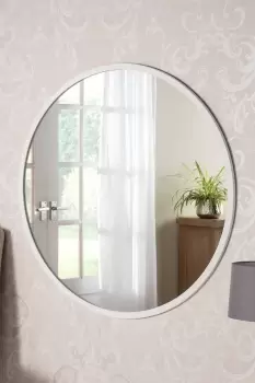 Image of Round Wall Mirror White 90cm