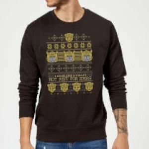 Image of Bumblebee Classic Ugly Knit Christmas Sweatshirt - Black - M