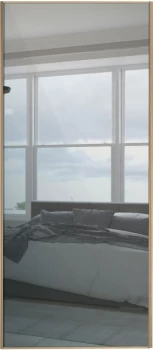 Image of Wickes Sliding Wardrobe Door Maple Frame Mirror - 2220 x 914mm