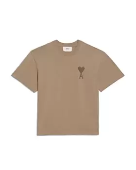 Image of Ami Tonal Big Adc Organic Cotton Logo Embroidered Tee