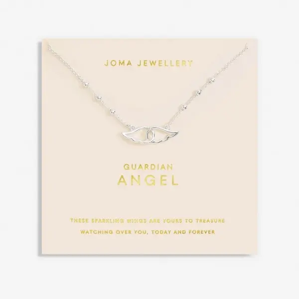 Image of Forever Yours Guardian Angel Silver Plated 46cm + 5cm Necklace 6720