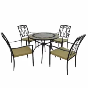 Image of Villena 91cm Patio Table with 4 Ascot Chairs Set