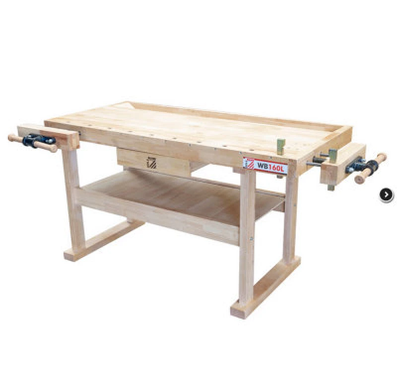Image of Holzmann Wb160L Work Bench With 2 Vices + 2 Bench Dogs 1.45M X 0.5 M