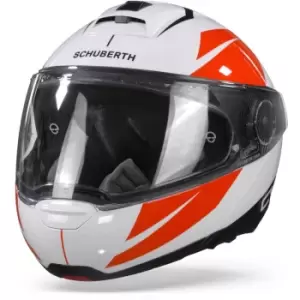 Image of Schuberth C4 Pro Merak White Red Modular Helmet 2XL