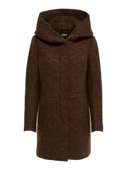Image of ONLY Wool Blend Coat Women Brown