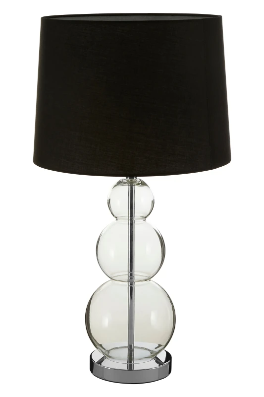 Image of Premier Housewares Luke Black Fabric Shade Table Lamp with EU Plug Black