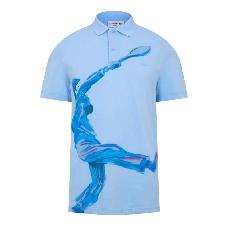 Image of Lacoste Mens Printed Short-Sleeve Polo Shirt Overview male XS