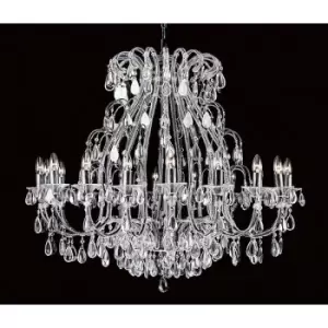 Image of Impex Versailles Bead Silver Streak 18 Arm Chandelier