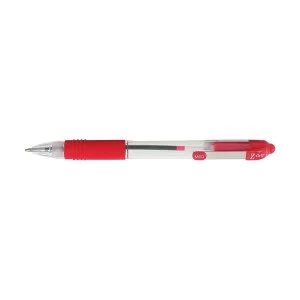 Image of Zebra Z-Grip Retractable Ballpoint Pen Metal Clip Medium Red - Pack of 12 Pens