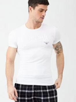 Image of Emporio Armani Mega Logo T-Shirt White Size S Men